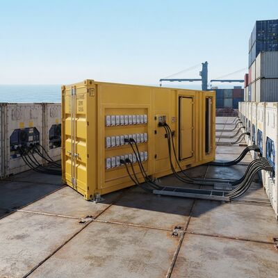 冷蔵船 パワーパック 20pcs リファーソケットプラグジェネレーター 350 kW 海洋型 ディーゼル リファーコンテナのためのゲンセット